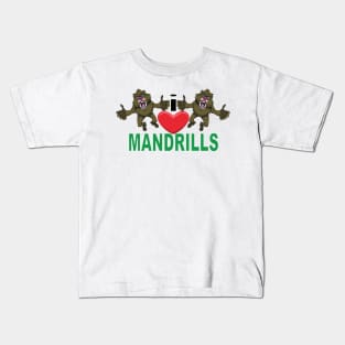 I Heart Mandrills Kids T-Shirt